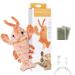 Flopping Lobster Toy for Cats & Small Dogs  Motion Activated Moving Cat Toy with 2 Catnip Packets  USB-Chargeable, Soft, Durable, Washable, Low-Noise Floppy Lobster Cat Nip Toy Gift, 11x4 In.