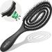 Marqus Bio Hairbrush with wild boar bristles and spiral spring - degenerate brush for every hair type for shine and volume - hair brush without ziepen color black black