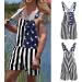 Malaidog American Flag Denim Overalls | Patriotic Rompers | Adjustable Strap Shorts | Type B Large - Buy Online on GoSupps.com