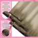 Youngsee Clip-In Extensions - Real Hair Ombre 35cm Dark Ash Blonde to Platinum Blonde - 120g Remy Hair (7PCs) #18/60a/60 - Buy Online on GoSupps.com