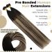 Ugeat Real Hair Extensions - Pre-Bonded U Tip Keratin Fusion Remy Brazilian Human Hair 20 Inch (50cm) #1B/4/27 - 50 Streaks/Package - Buy Online on GoSupps.com