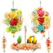 Bac-kitchen Parrot cage Toys Bird Swing Toys Parrot Shredder Toy Shred Foraging Hanging Cage Toy Wood Beads Bells Wooden Hammock Hanging Toys for Budgie Lovebirds Conures Parakeet 5 Pack