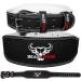 Weight lies leather hard -wearing fitness studio bodybuilding workout training weight lifting belt 10 adjustable holes 10.2 cm padded lumbar support training powerlifting L black