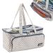 HOMEST Yarn Storage Bag with Clear Top, Portable Knitting Tote for Yarn Skeins, Crochet Hooks, Knitting Needles, Ripple(Patent Pending) B-Ripple