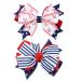 Nautical Anchor Hair Bow Clips 4 Patriotic Red White Blue Sailor Pigtail Alligator Bow Barrettes Cruise 4th July Party Accessory for Baby Toddler Teen Girls School Kids