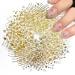 30 Sheets Gold Nail Art Stickers 3D Self-Adhesive Gold Star Nail Decals Gold Heart Nail Stickers Aurora Line Moon Nail Art Stickers for Nail Design Decoration Accessories for Women and Girls Style-4
