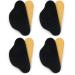 Sulpo 4 pairs Real leather heel cushion - heel protection against blisters & friction - heel pillow for shoes - shoe heels repair - self -adhesive heel pads - anti -slip hook cushion - black gloss