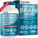 14-in-1 Lions Mane Supplement Capsules - Nootropic Brain Supplement with Ginkgo Biloba for Brain Support, Memory and Focus - Alpha GPC, L Theanine & Choline Supplements with 1300mg Per Serving (60 ct) 60 Count (Pack of 1)
