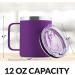 Zulay 12oz Insulated Coffee Mug - Stainless Steel Camping Tumbler with Lid & Handle | Double Wall Vacuum Insulated | Durable Duracoat | For Travel, Camping, Office & Outdoor Use - Purple - Buy Online on GoSupps.com
