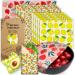 Reusable Beeswax Wrap - 9 Pack Eco-Friendly Beeswax Wraps For Food, Organic, Sustainable, Biodegradable, Zero Waste, Plastic-Free Food Storage, 1L Strawberry, 3M Orange, 5S Lemon Patterns 9 Pack(1 Strawberry, 3 Orange, 5 Lemon)