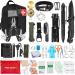 200Pcs Emergency Survival Kit and First Aid Kit Professional Survival Gear SOS Emergency Tool with Molle Pouch for Camping Adventures Black