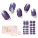 NAILOG Semi Cured Gel Nail Strips 34 pcs Salon-Quality Gel Nail Stickers Long Lasting Nail Wraps for Women with Soft Gel Finish Vintage Print & Silver Glitter (Reflection)