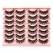 Royaomis Clear Band Fluffy Lashes | C/B Curl Mink Eyelashes | Natural Wispies | 14 Pairs Faux Mink Eyelashes Pack - Buy Online on GoSupps.com