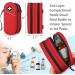 SITHON Double-Layer Epipen Carrying Case - Travel Medication Organizer Bag for EpiPens, Asthma Inhaler, Anti-Histamine - Red - Buy Online on GoSupps.com