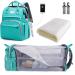 SndMor wrap bag Backpack diaper backpack with bed function of large multifunctional diaper bag with wrap pad stroller hook suitable for mom and dad Mintgr n