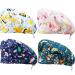 SATINIOR Adjustable Cotton Bouffant Cap Set | Elastic Head Hair Covers for Men and Women, Summer Animal Pattern | 4 Pieces, Multicolored, Medium - Buy Online on GoSupps.com