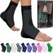 MODVEL 2 Pack Ankle Brace Compression Sleeve | Injury Recovery, Joint Pain | FSA or HSA eligible | Achilles Tendon Support, Plantar Fasciitis Foot Socks with Arch Support Medium A Black