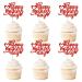 Keaziu 24 Pack Happy Mothers Day Cupcake Toppers Flower Best Mom Cupcake Picks Mom's Theme Happy Mother's Day Women Birthday Party Cake Decorations Supplies Red Red 2024