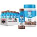 Muscle Mik ZERO Shake Chocolate 11.16 Fl Oz Bottles (Pack of 12) + Muscle Milk Zero 100 Calorie Protein Powder Chocolate 15g Protein 1.65 Pound 25 Servings