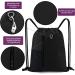 Large Drawstring Backpack Sports Gym Bag with Zipper, Water Bottle Mesh Pockets - Black - Buy Online on GoSupps.com