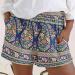 Gufesf Women's Linen Casual Summer Shorts | Elastic High Waist | Comfy & Lightweight | Pockets | Navy | XX-Large - Buy Online on GoSupps.com