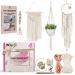 4 in 1 Macrame kit Adult Beginner: 1 Macrame Wall Hanging  1 Macrame Plant Hanger  1 Moon Dreamcatcher and 1 Macrame Keychain for Adults with Written Instructions and Video Tutorials