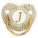 Bling Pacifier for Newborns - Soft & Safe Curved Baby Pacifier with Letter J | International Shipping Available - Buy Online on GoSupps.com