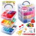 INSCRAFT 403 Pack Embroidery Floss Set 250 Colors Cross Stitch Friendship Bracelet Thread with 153 Pcs Cross Stitch Tool 4-Tier Transparent Box for Storage