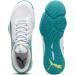 PUMA Unisex Attacourt Indoor Court Shoe - 46 EU | White Ocean Tropic Sparkling Green Lime Squeeze | International Shipping Available - Buy Online on GoSupps.com
