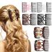 6 Pieces Magic Hair Combs Stretchy Double Comb Hair Clip Magic Beaded Double Stretching Combs Double Slides Hair Combs Magic Elastic Hair Clips for Women Ladies Girls DIY Accessories (Classic Style)