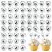 SEUNMUK 50 Pcs 1.18 Inch / 3cm Silver Disco Ball Cake Toppers Disco 4D Ball Cupcake Picks Disco Theme Cake Decorations For Graduation Birthday Party Wedding