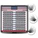 WONSIS Lash Clusters  DIY Eyelash Extension  120 Mini Lightweight Clusters Individual lashes  Wispy Soft Reusable Artificial Natural Look for Cluster Lash  C Curl False Eyelashes for Home Use (Fluffy-12mm) 120 Clusters-F...