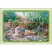 Lovxvouy Cross Stitch Stamped Kits pre-Printed Cross-Stitching 11CT Full Range of Embroidery Starter Kits for Beginners DIY Cross Stitch Kits for Adults Needlepoint Kits-Garden Girl 17.7 25.6 inch AQ46