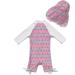 Bonverano Baby Girls UPF 50+ Sunsuit with Sun Cap, Watermelon, 2 Years - Buy Online on GoSupps.com