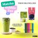Matcha Bubble Tea Kit (7 servings) with Ranong Thai Tea Mix Matcha Green Tea Latte Instant Mix 161g and Wu Fu Yuan Black Tapioca Pearls 250g Including Mint Retail Boba Tea Straws - Buy Online on GoSupps.com
