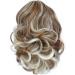Yamel Highlight Brown Mix Blonde 8 Short Curly Wavy Ponytail Extension - Claw Jaw Clip Synthetic Hairpiece - Buy Online on GoSupps.com