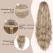 YEESHEDO Long Wavy Ponytail Hair Extension- 26 Inches Light Brown with White Highlights | Clip in Drawstring Curly Synthetic Hairpiece for Women - Buy Online on GoSupps.com