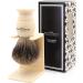 Edwin Jagger 1EJ877SDS Best Dachs Razor Brush with Stand - Imitation Ivory for Shaving Cream & Soap | Premium Men's Grooming Tool - Buy Online on GoSupps.com
