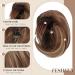 Feshfen Short Hair Part Dutt with Comb - Brown Mix Blonde Synthetic Hair Extensions for Women | Easy Chignon & Ponytail Styles - Buy Online on GoSupps.com