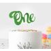1st First Birthday Cake Topper Decoration ((Light Green) - One - with Double Sided Glitter Stock)