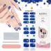 Kalolary 20 pieces of Christmas gel nail polish strips semi-hardened snowflakes and gel nail polish packaging glitter color curve gel sticker with nail file and stick (UV/LED lamp required)