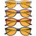 Eyekepper 4 Pack Cat Eye Blue Light Filter Glasses for Women - Anti Glare Computer Reading Glasses - Oversized +0.00 Orange Tinted Blue Light Blocking - Buy Online on GoSupps.com