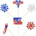 Ercadio 36 Pack Independence Day Cupcake Toppers Firework Star USA Patriotic Cupcake Picks Happy 4th of July Cake Toppers American National Independence Day Theme Party Cake Decor Supplies Pattern 4 - Buy Online on GoSupps.com
