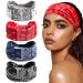 4 pieces of headband women elastic wide fashion hair band hair jewelry soft boho hair bands leopard print hair straps for women (colored style)
