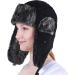 Wool Blend Aviator Trapper Hat Trooper Ushanka Bomber, Black Corduroy | One Size, Warm Winter Cold Protection - Buy Online on GoSupps.com
