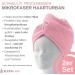 ELEXACARE Hair Turban Towel - 2-Piece Microfiber Set in Pink/Ros for Long Hair | Fast International Shipping - Buy Online on GoSupps.com