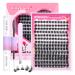 Cluster Lashes Kit DIY Lashes Extension Kit Individual Lashes with Bond and Seal and Twezzer 168pcs D Curl Lash Clusters Russian Individual Eyelash Extension Kit for Beginners DIY at Home (10-16MM) B-cluster lashes kit 10-16MM