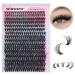 wiwoseo Lash Clusters DIY Lash Extensions 320pcs Individual Lashes Cluster Natural Look False Lashes D Curl Eyelash Extensions Full of Volume Russian Individual Eyelashes (0.07D Volume 50P 9-16MM) J-cluster lashes 9-16MM