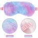 2 Pack Plush Sleeping Mask | Soft Fluffy Eye Cover for Women & Kids | Comfortable Travel Eye Mask with Rainbow Faux Fur - Buy Online on GoSupps.com