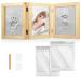 Navaris Baby Handprint and Footprint Kit - Set with Frame and Clay for Casting Babies Hand and Foot Prints - Ideal for Newborn Boys and Girls Beige